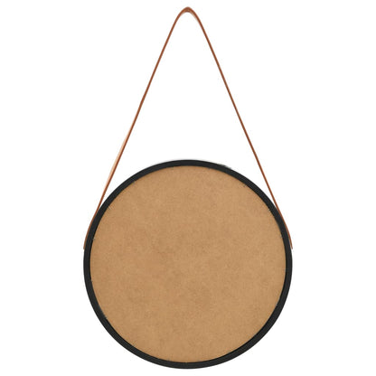 Specchio da Parete con Cinghia 40 cm Nero | homemem39