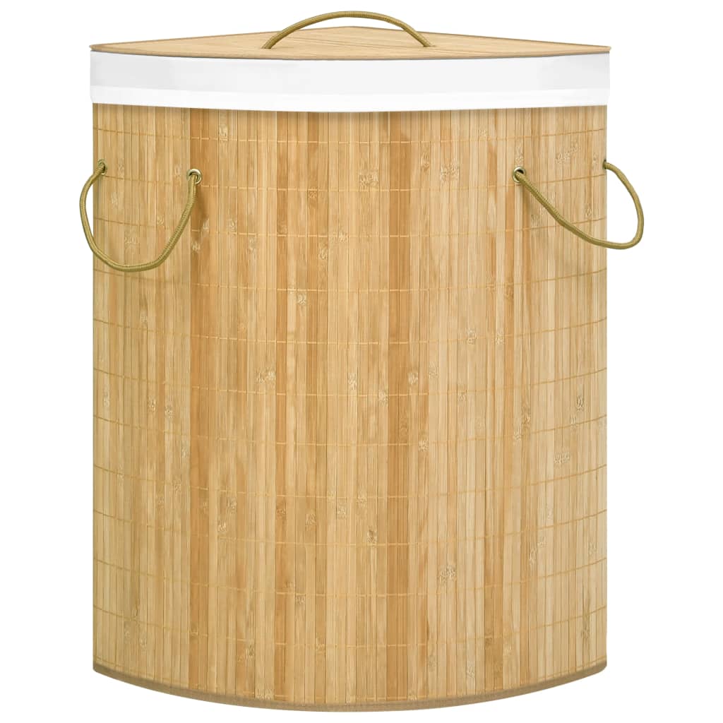 Cesto Portabiancheria Angolare in Bambù 60 L | homemem39