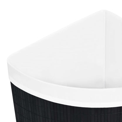 Cesto Portabiancheria Angolare in Bambù Nero 60 L | homemem39