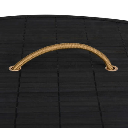 Cesto Portabiancheria Angolare in Bambù Nero 60 L | homemem39