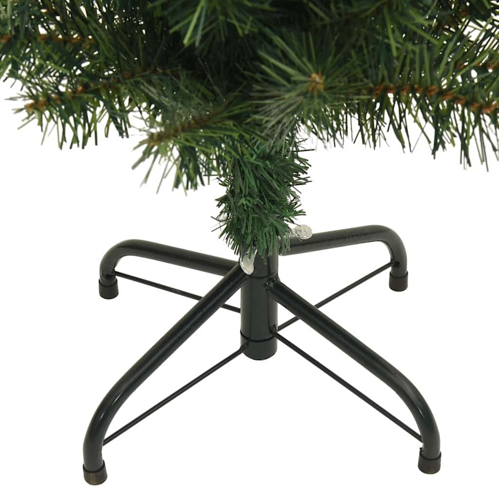 Albero di Natale Artificiale Sottile con Base Verde 210 cm PVC