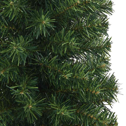 Albero di Natale Artificiale Sottile con Base Verde 240 cm PVC