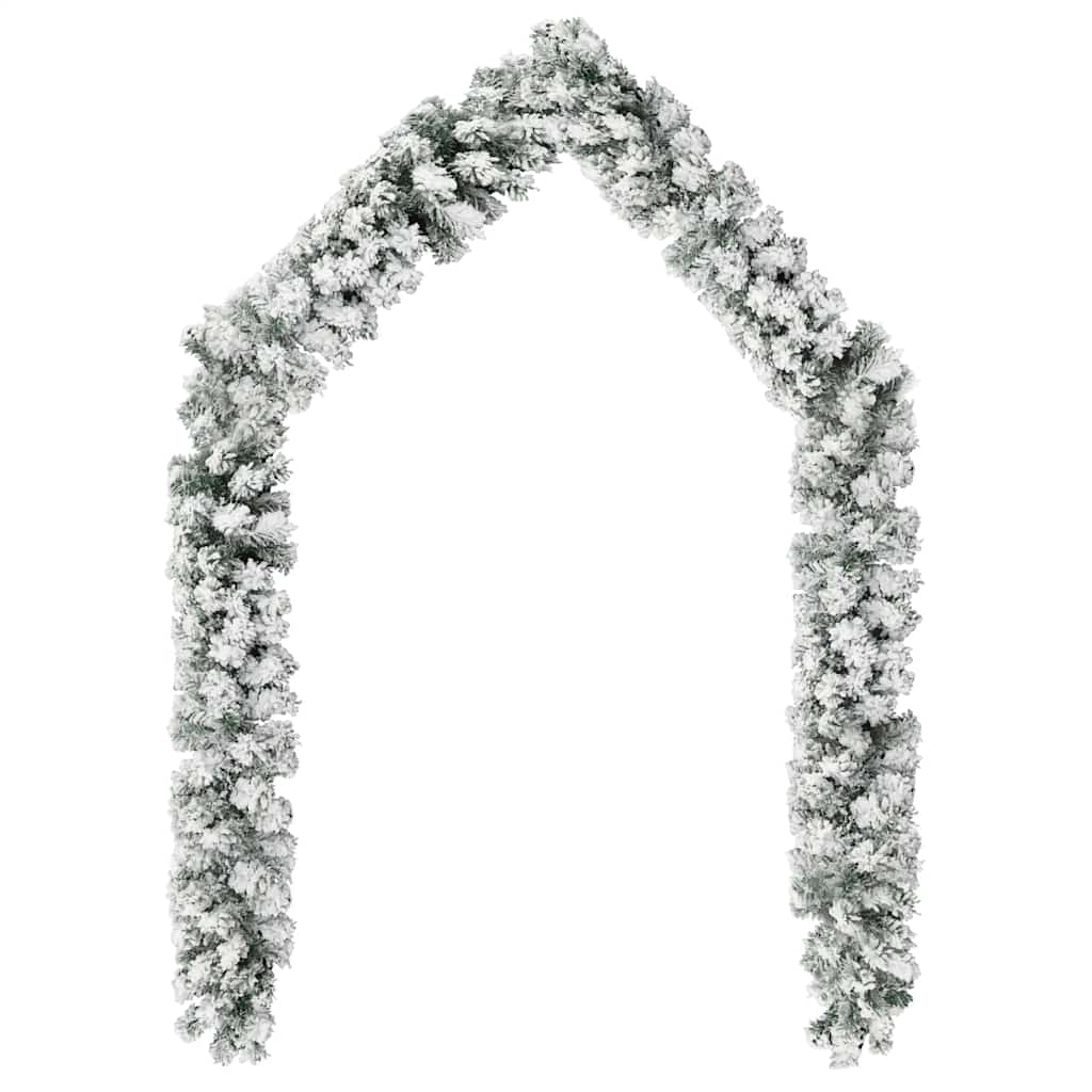 Ghirlanda Natalizia con Neve Verde 10 m in PVC | homemem39