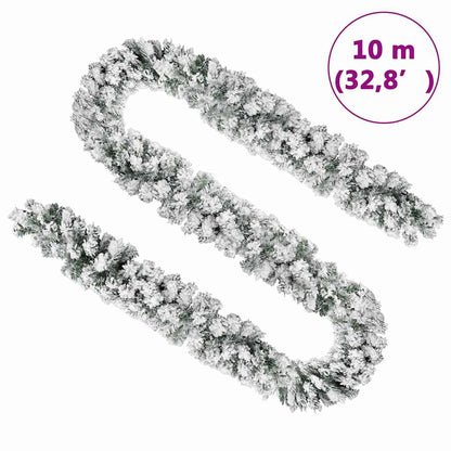 Ghirlanda Natalizia con Neve Verde 10 m in PVC | homemem39