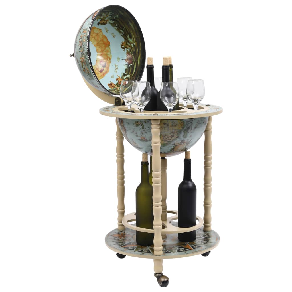 Cantinetta a Globo da Bar con Supporto in Eucalipto Blu | homemem39