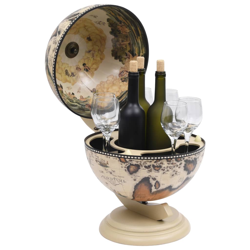 Minibar da Tavola a Globo Supporto per Vini in Eucalipto Bianco - homemem39