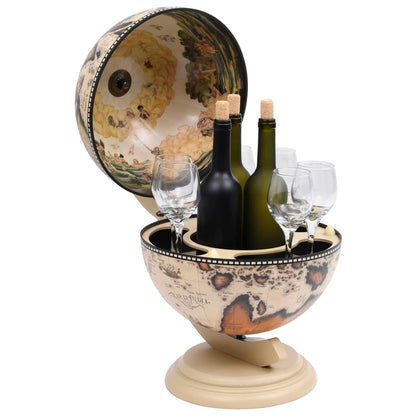Minibar da Tavola a Globo Supporto per Vini in Eucalipto Bianco - homemem39