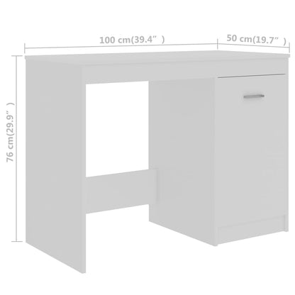 Scrivania Bianca 140x50x76 cm in Legno Multistrato - homemem39