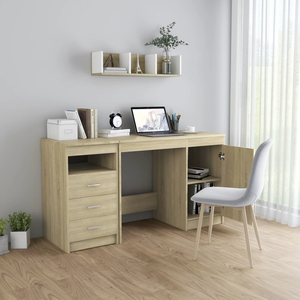 Scrivania Rovere Sonoma 140x50x76 cm in Truciolato - homemem39