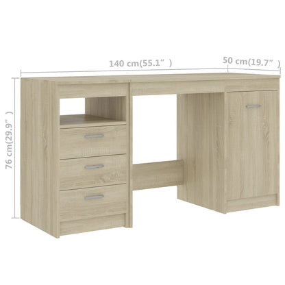 Scrivania Rovere Sonoma 140x50x76 cm in Truciolato | homemem39