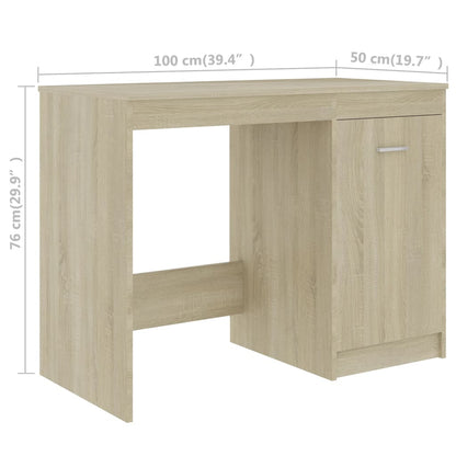 Scrivania Rovere Sonoma 140x50x76 cm in Truciolato | homemem39