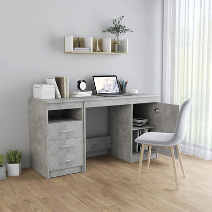 Scrivania Grigio Cemento 140x50x76 cm in Truciolato | homemem39