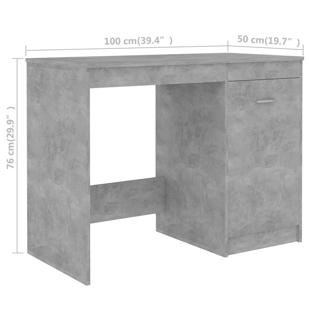 Scrivania Grigio Cemento 140x50x76 cm in Truciolato | homemem39