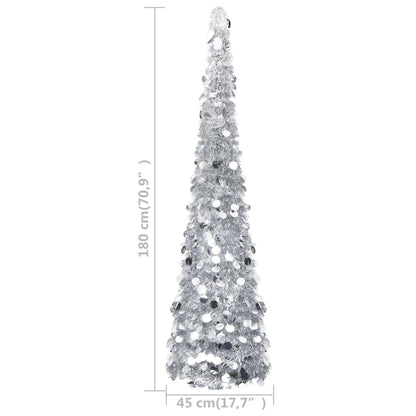 Albero di Natale Artificiale Apribile Argento 180 cm PET