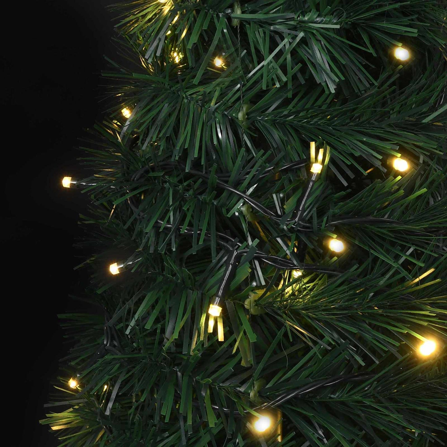 Albero di Natale with LED String Lights Verde 150 x 150 cm PVC