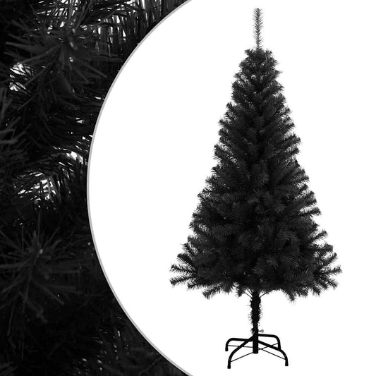 Albero di Natale Artificiale Sottile con Base Nero 150 cm PVC