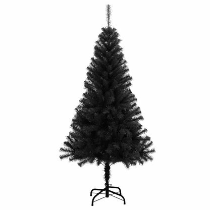 Albero di Natale Artificiale Sottile con Base Nero 150 cm PVC