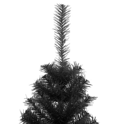 Albero di Natale Artificiale Sottile con Base Nero 150 cm PVC