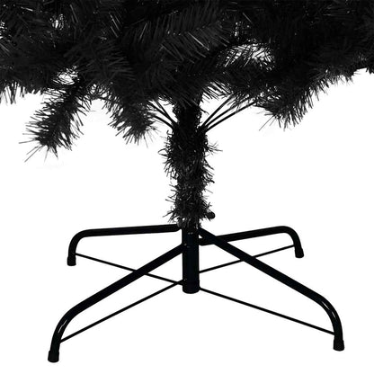Albero di Natale Artificiale Sottile con Base Nero 180 cm PVC