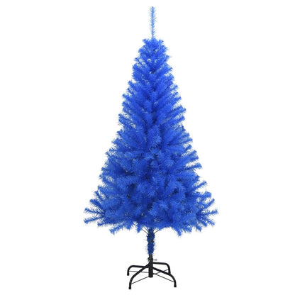 Albero di Natale Artificiale Sottile con Base Blu 150 cm PVC