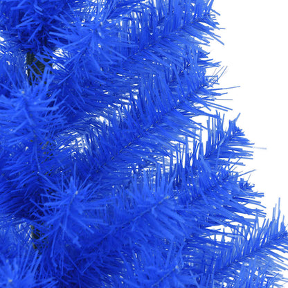 Albero di Natale Artificiale Sottile con Base Blu 150 cm PVC