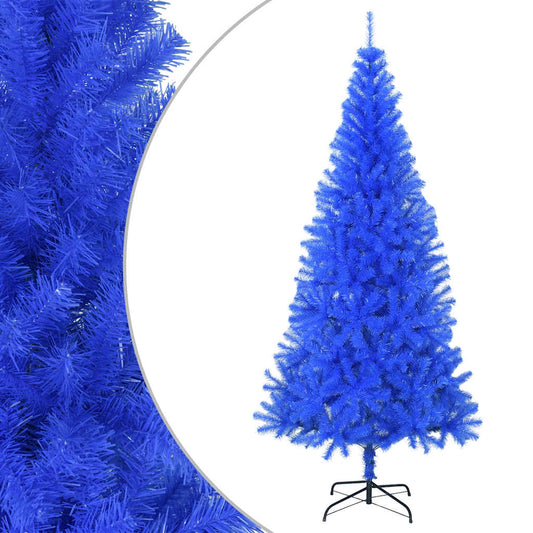 Albero di Natale Artificiale Sottile con Base Blu 180 cm PVC