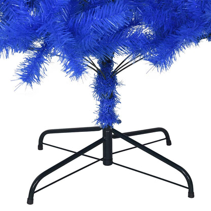 Albero di Natale Artificiale Sottile con Base Blu 180 cm PVC