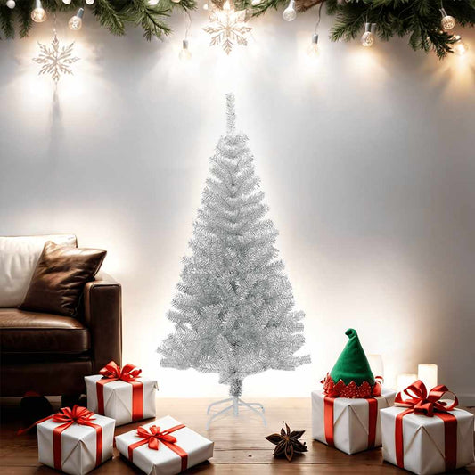 Albero di Natale Artificiale con Supporto Argento 150 cm PET