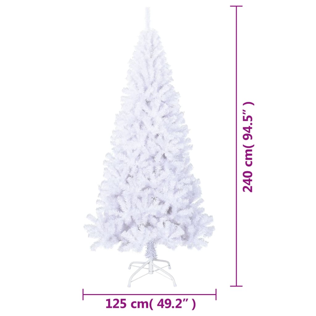 Albero di Natale Artificiale con Rami Spessi Bianco 240 cm PVC
