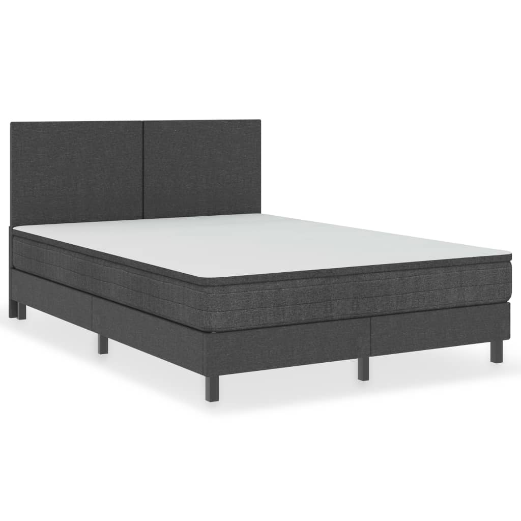 Letto a Molle Grigio Scuro in Tessuto 140x200 cm | homemem39