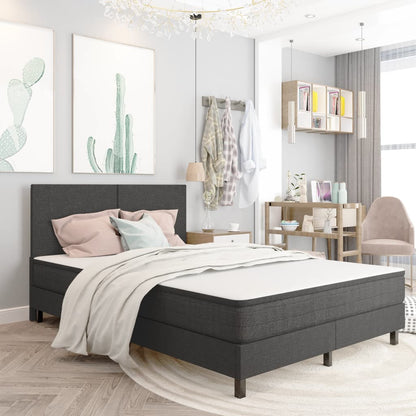 Letto a Molle Grigio Scuro in Tessuto 160x200 cm | homemem39