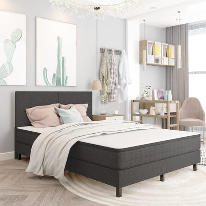 Letto a Molle Grigio Scuro in Tessuto 180x200 cm | homemem39