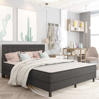Letto a Molle Grigio Scuro in Tessuto 160x200 cm | homemem39