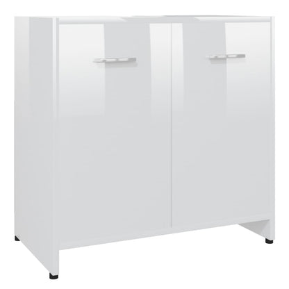 Mobile da Bagno Bianco Lucido 60x33x61 cm in Legno Multistrato - homemem39