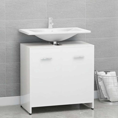 Mobile da Bagno Bianco Lucido 60x33x61 cm in Legno Multistrato - homemem39