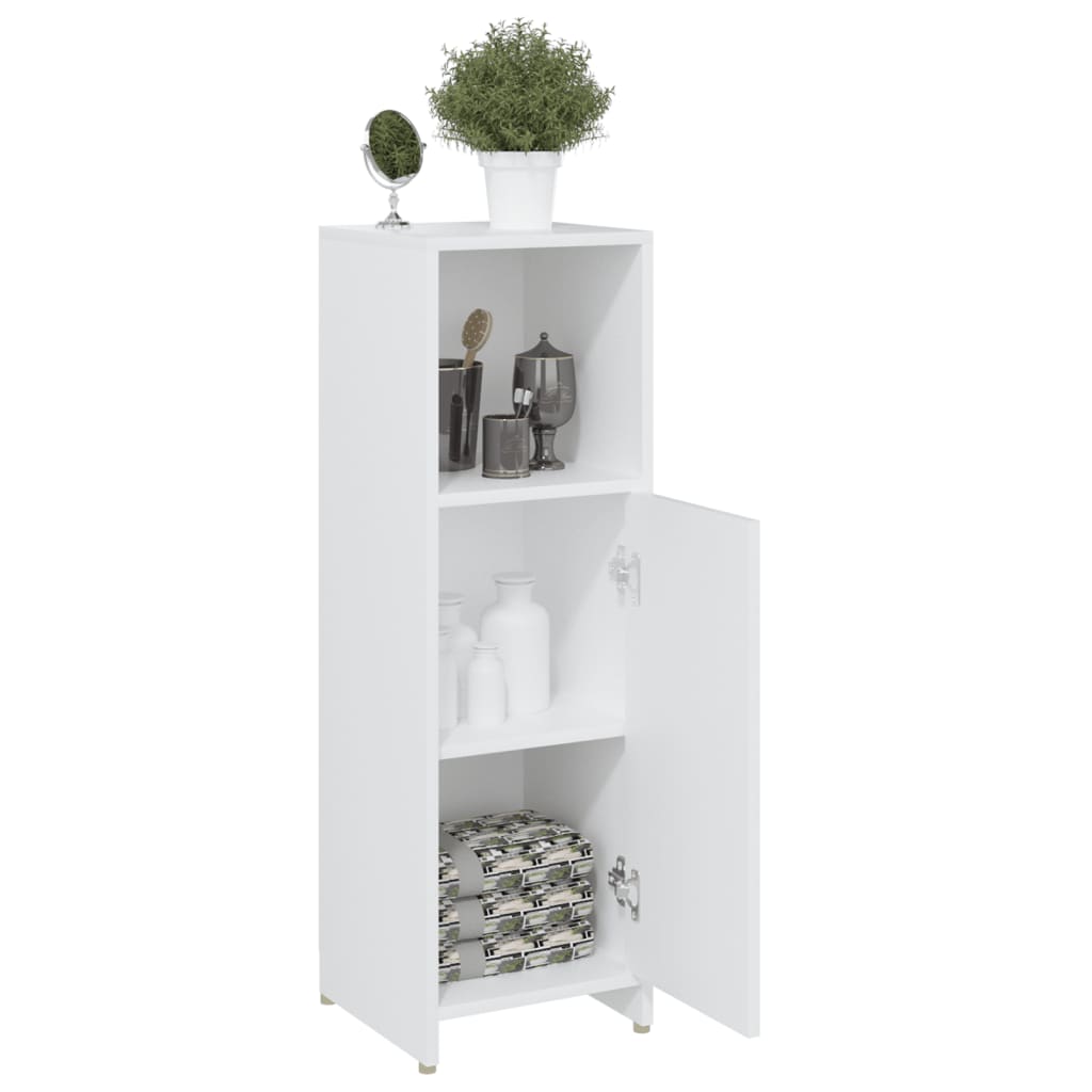 Armadio da Bagno Bianco 30x30x95 cm in Legno Multistrato - homemem39