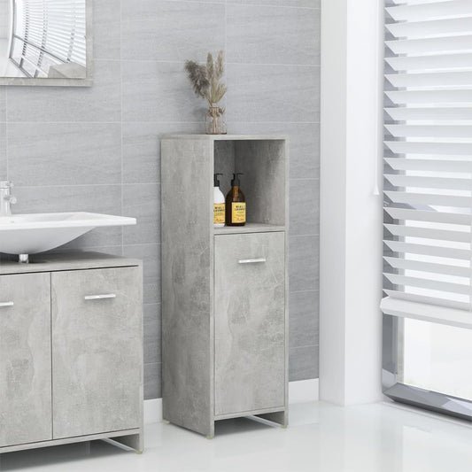 Mobile da Bagno Grigio Cemento 30x30x95 cm in Legno Multistrato | homemem39
