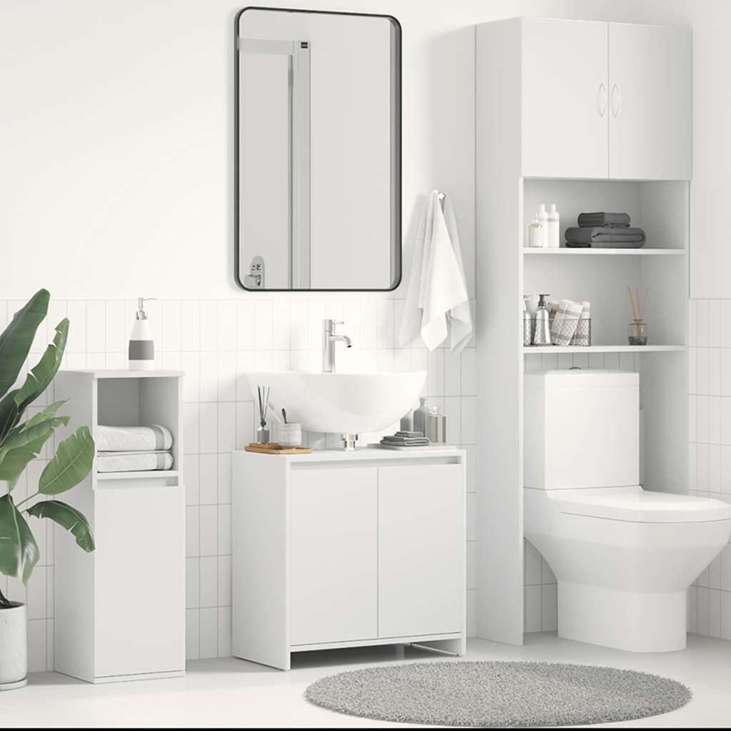 Mobile da Bagno Bianco 60x33x61 cm in Legno Multistrato | homemem39
