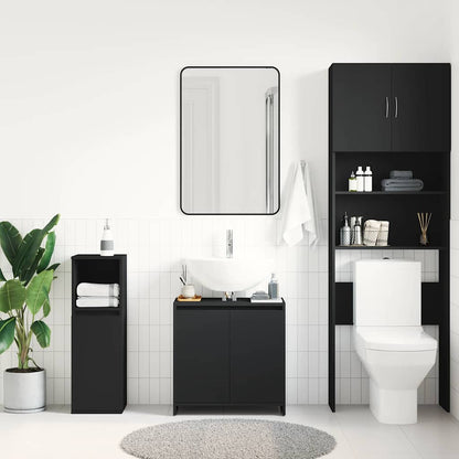Mobile da Bagno Nero 60x33x61 cm in Legno Multistrato | homemem39