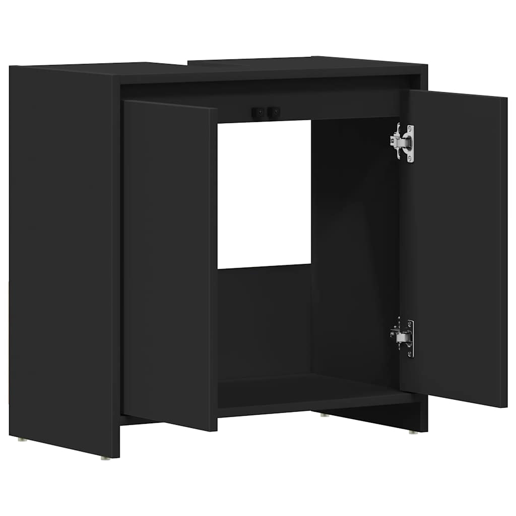 Mobile da Bagno Nero 60x33x61 cm in Legno Multistrato | homemem39