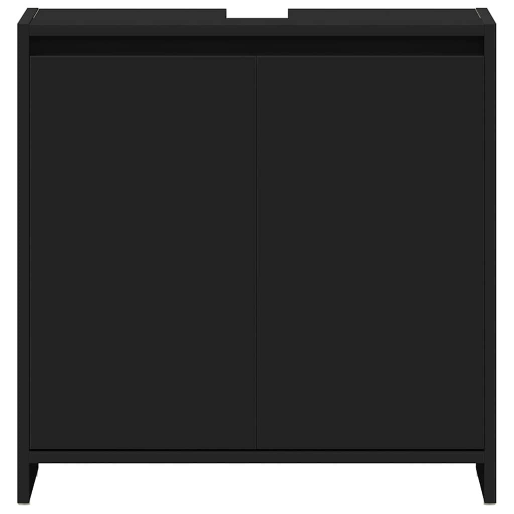 Mobile da Bagno Nero 60x33x60 cm in Legno Multistrato