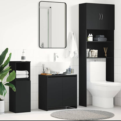 Mobile da Bagno Nero 60x33x60 cm in Legno Multistrato