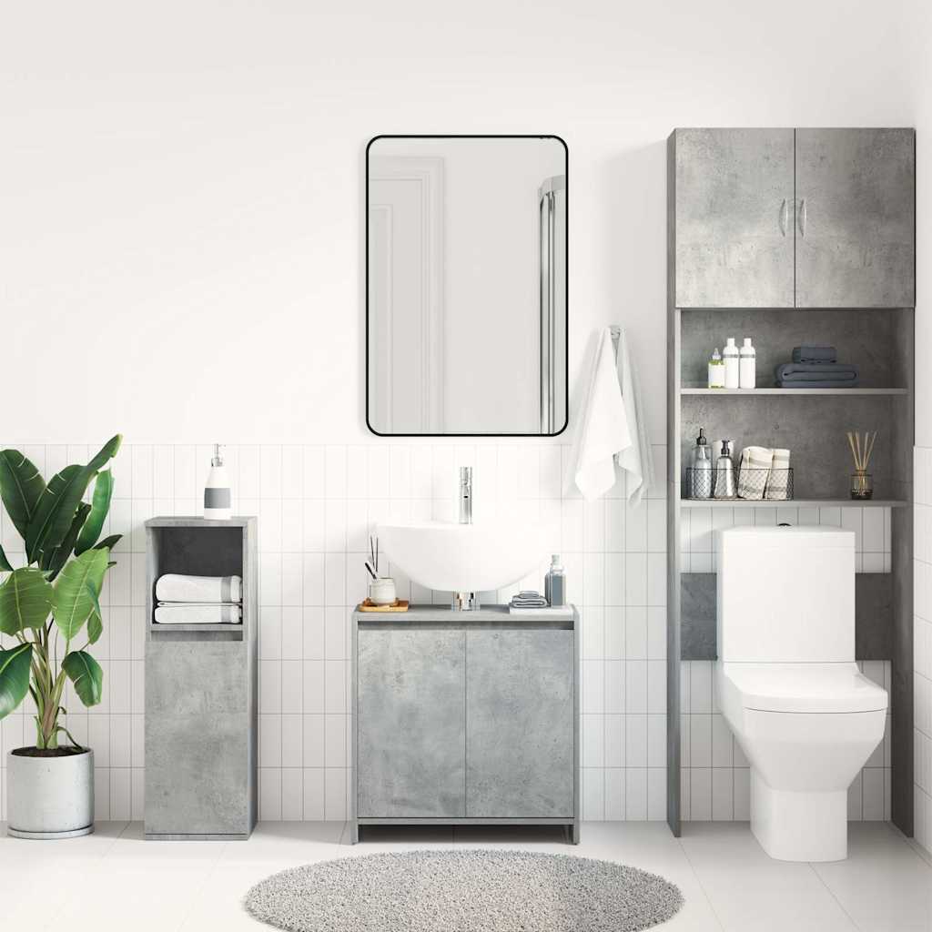 Mobile da Bagno Grigio Cemento 60x33x61 cm in Legno Multistrato | homemem39