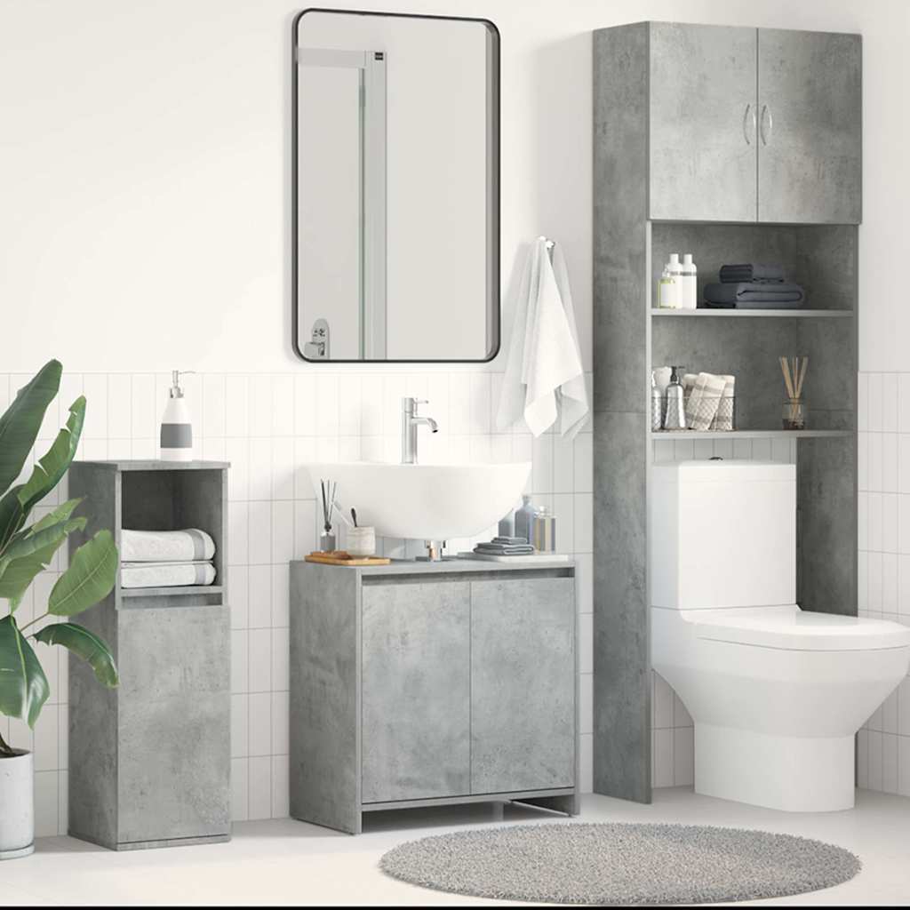 Mobile da Bagno Grigio Cemento 60x33x61 cm in Legno Multistrato | homemem39