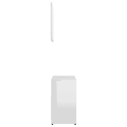 Set Mobili da Bagno Bianco Lucido in Legno Multistrato | homemem39