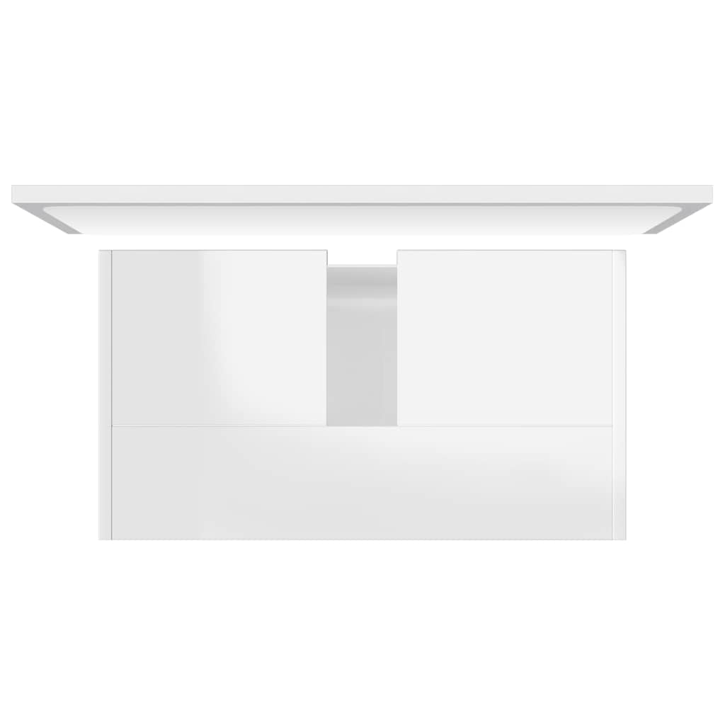 Set Mobili da Bagno Bianco Lucido in Legno Multistrato | homemem39