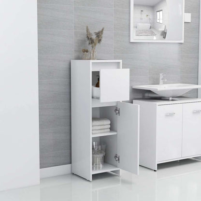 Armadio da Bagno Bianco 30x30x95 cm in Legno Multistrato | homemem39