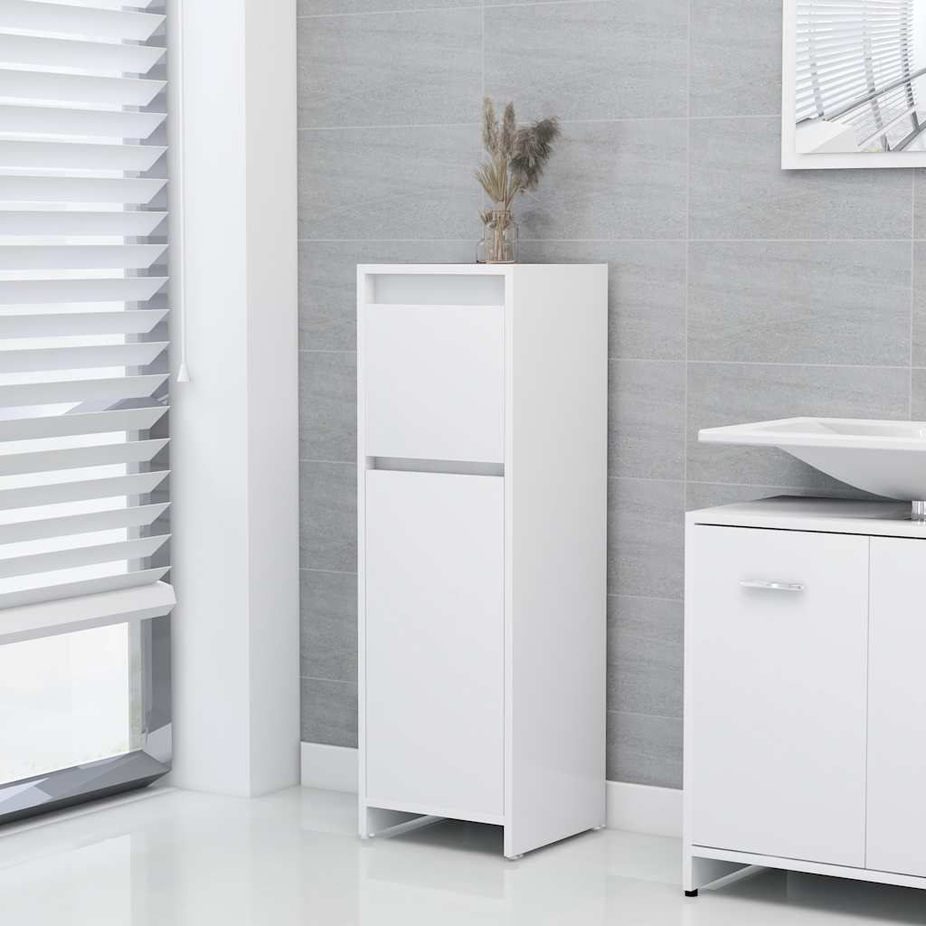 Armadio da Bagno Bianco 30x30x95 cm in Legno Multistrato | homemem39