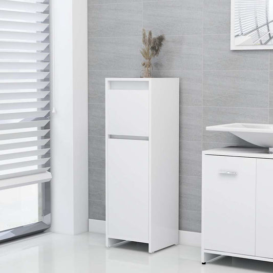 Armadio da Bagno Bianco 30x30x95 cm in Legno Multistrato | homemem39