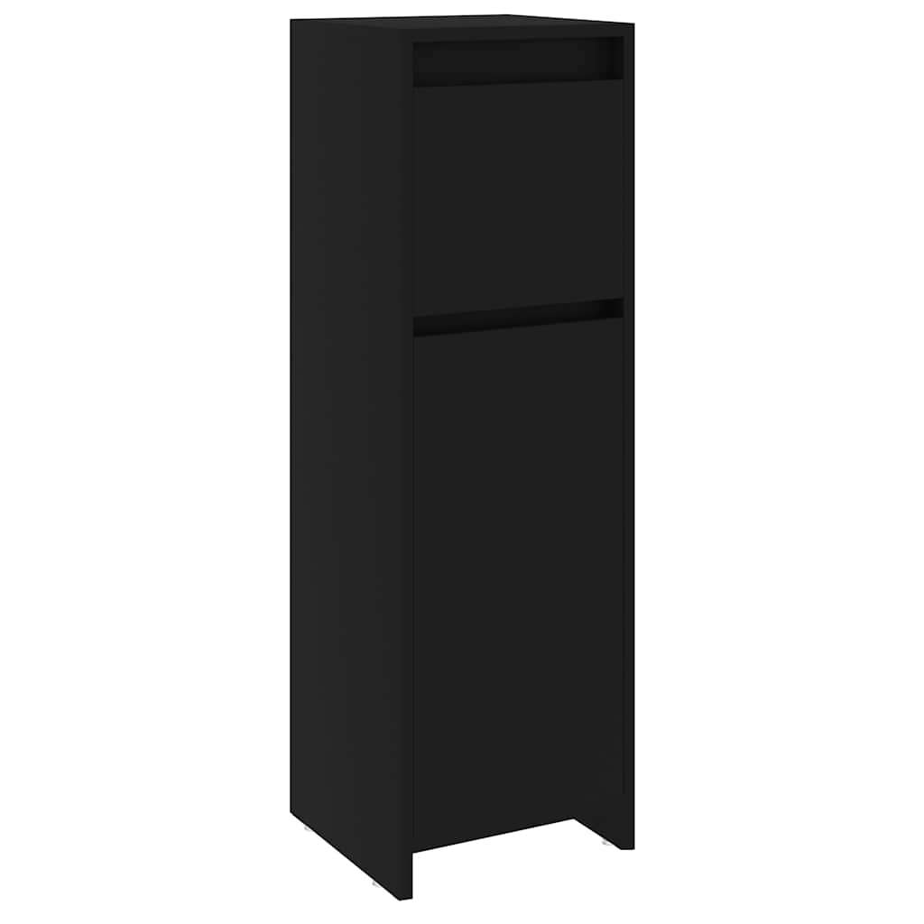 Mobile da Bagno Nero 30x30x95 cm in Legno Multistrato | homemem39